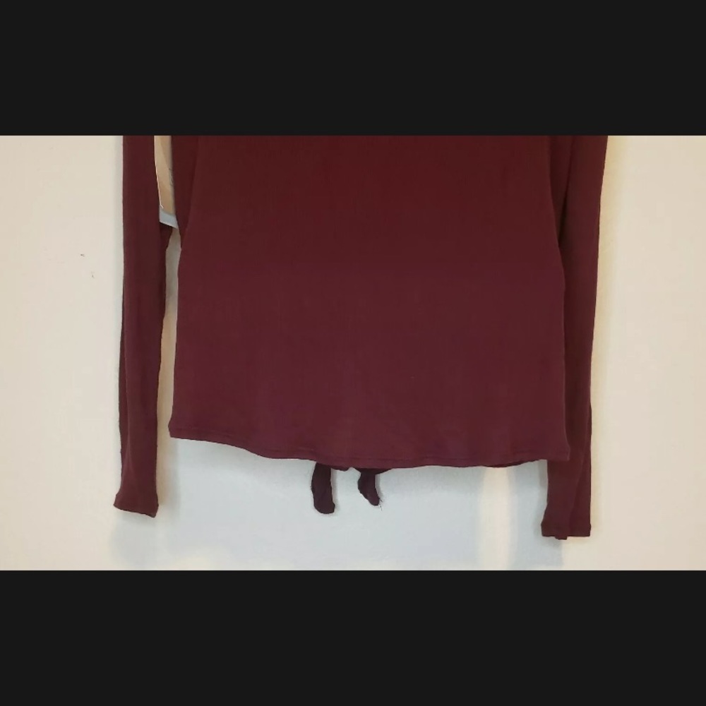 Soft Long Sleeve Tie Front Button Down Blouse - Picture 8 of 9